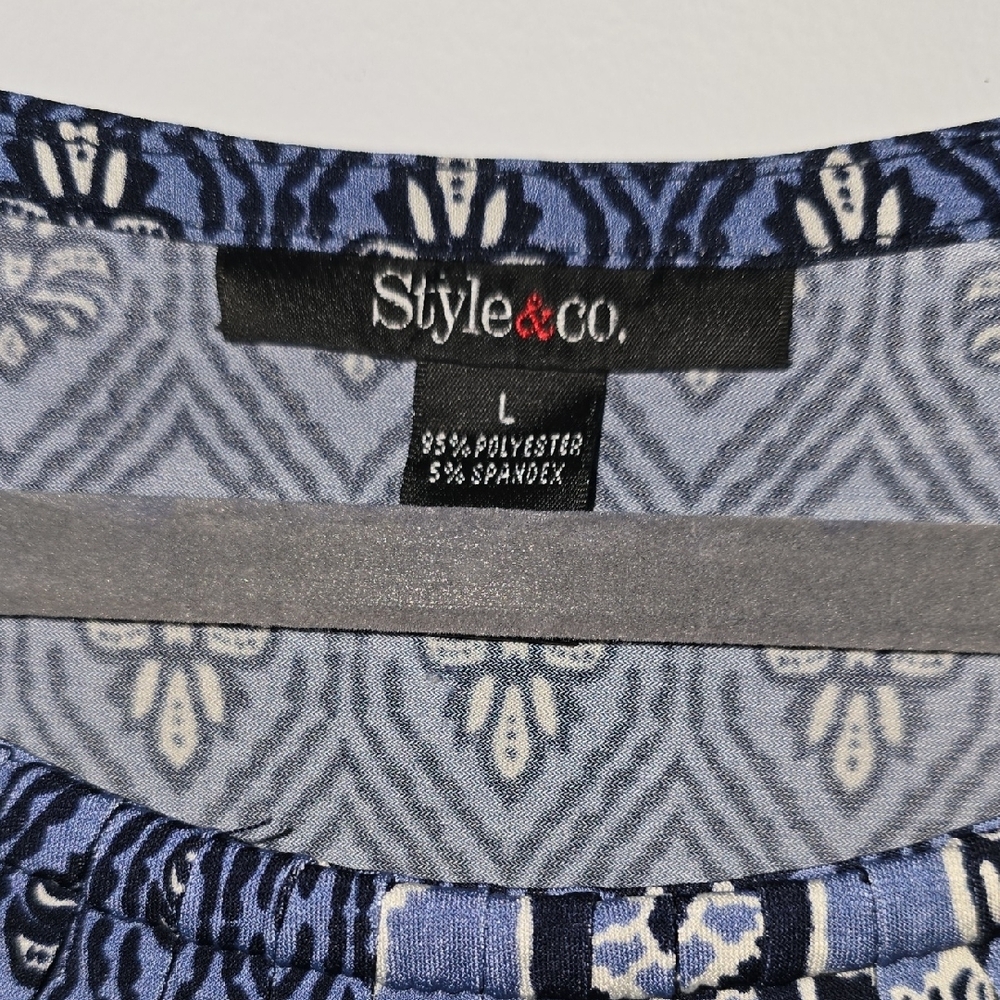Style & Co. Navy Blue Blouse Top Size Large Nice! - Picture 2 of 4